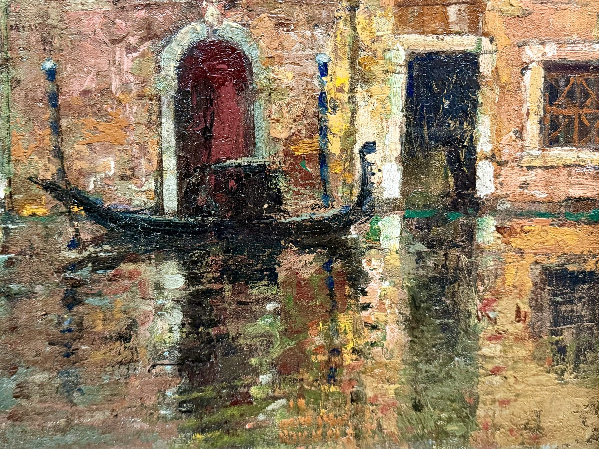 Alfred Bastien ( Ixelles 1873 - 1955 Uccle ) - ' Venice - View On The Canal '-photo-2