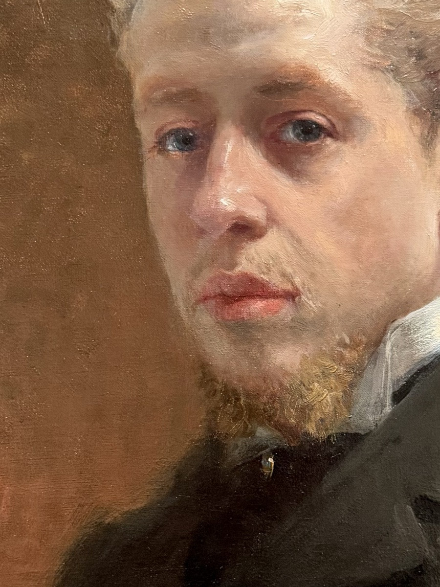Artist 19th - 20th Century, Signed And Dated 1903 - 'portrait Of A Man In A Black Coat'-photo-1