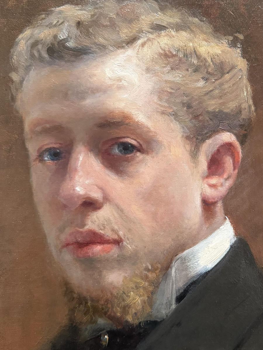 Artist 19th - 20th Century, Signed And Dated 1903 - 'portrait Of A Man In A Black Coat'-photo-3