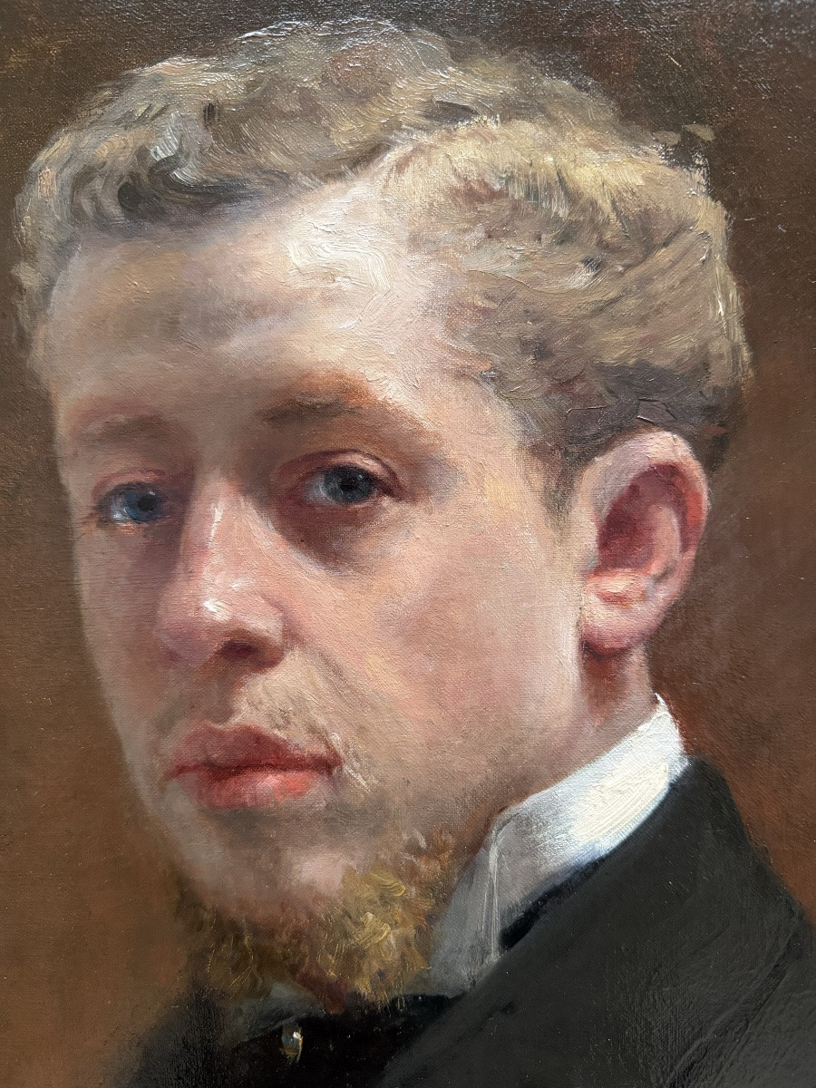 Artist 19th - 20th Century, Signed And Dated 1903 - 'portrait Of A Man In A Black Coat'-photo-4