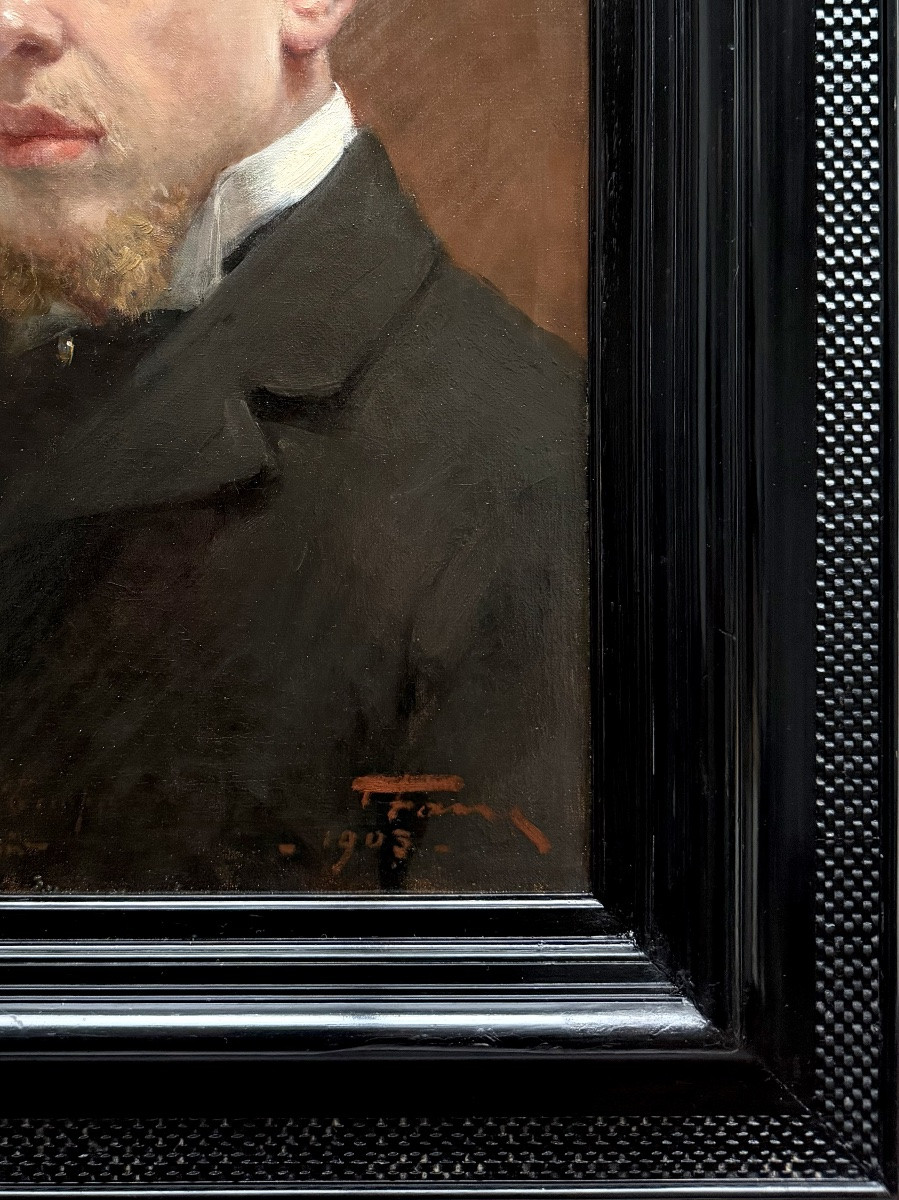 Artist 19th - 20th Century, Signed And Dated 1903 - 'portrait Of A Man In A Black Coat'-photo-8