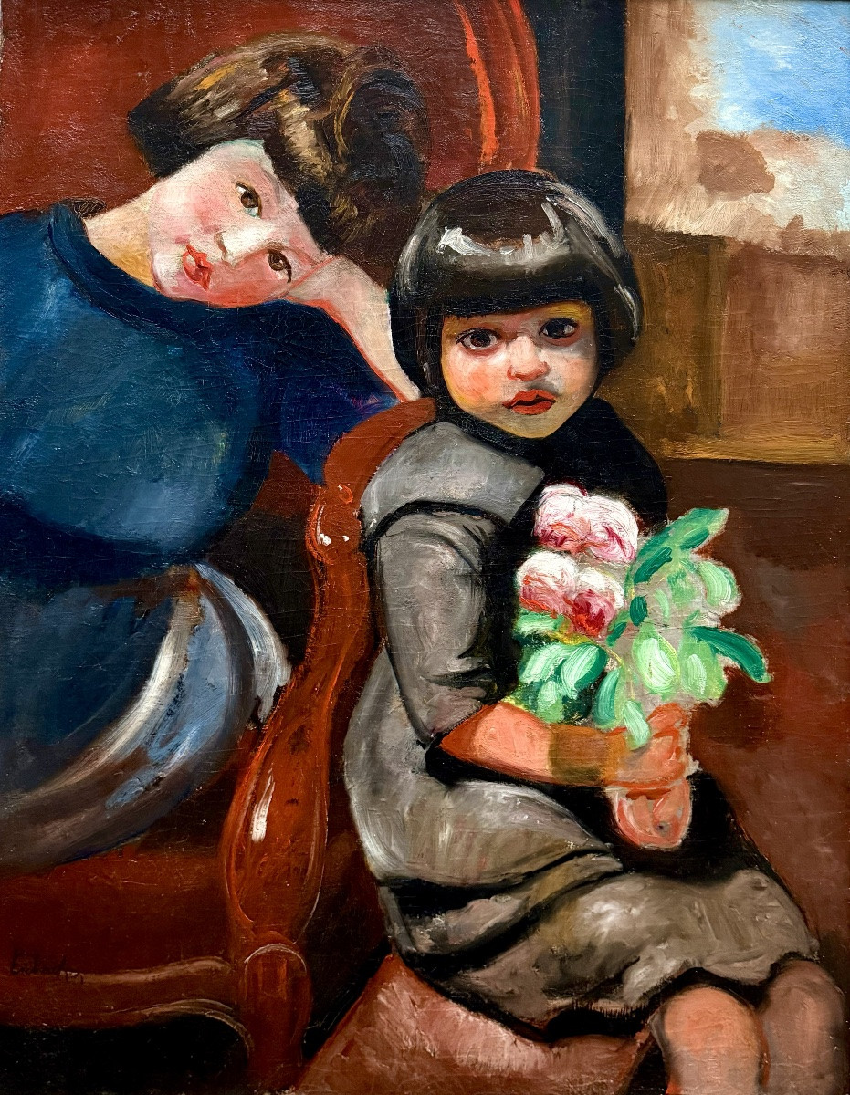 Oscar Eishacker (Avignon 1881 – 1961 Marseille) - 'Deux filles'-photo-2