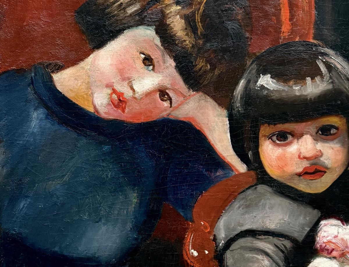 Oscar Eishacker (Avignon 1881 – 1961 Marseille) - 'Deux filles'-photo-2