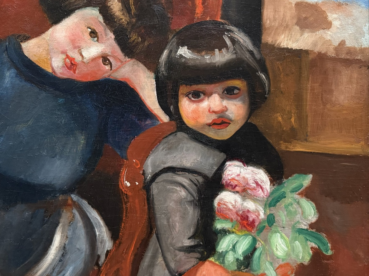 Oscar Eishacker (Avignon 1881 – 1961 Marseille) - 'Deux filles'-photo-3