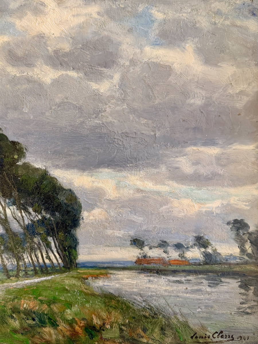 Louis Clesse (1889 - Brussels - 1961) - 'along The Path, Oudenburg'-photo-2
