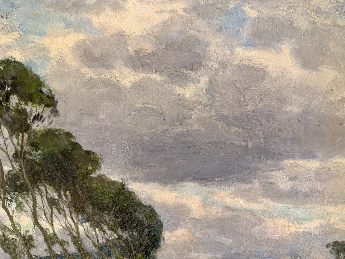 Louis Clesse (1889 - Brussels - 1961) - 'along The Path, Oudenburg'-photo-3