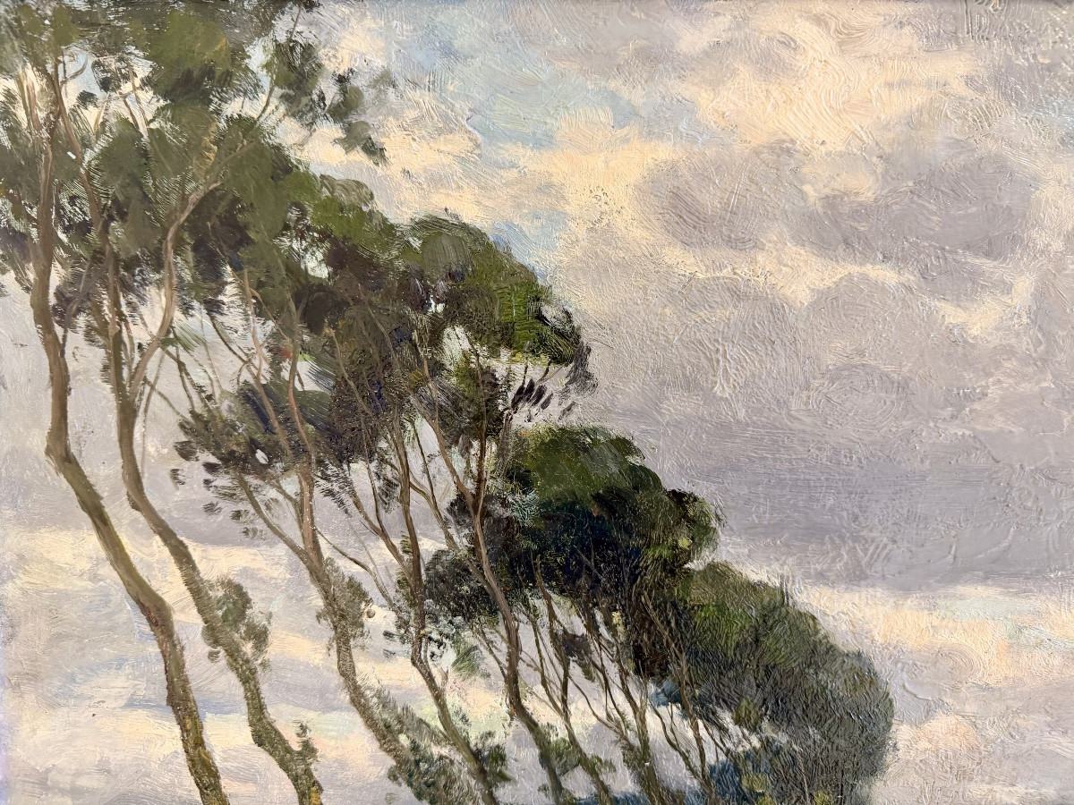 Louis Clesse (1889 - Brussels - 1961) - 'along The Path, Oudenburg'-photo-4