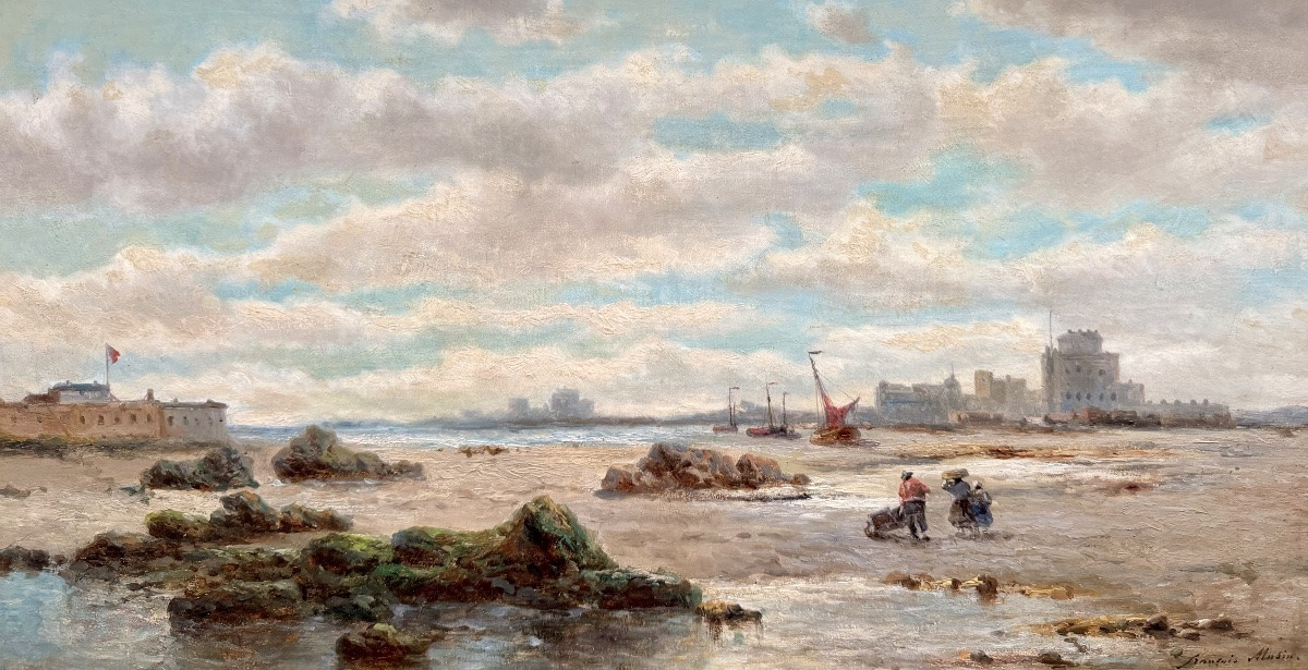 François-Étienne Musin (1820 – 1888) - « La plage de Saint-Hélier, Jersey »-photo-2