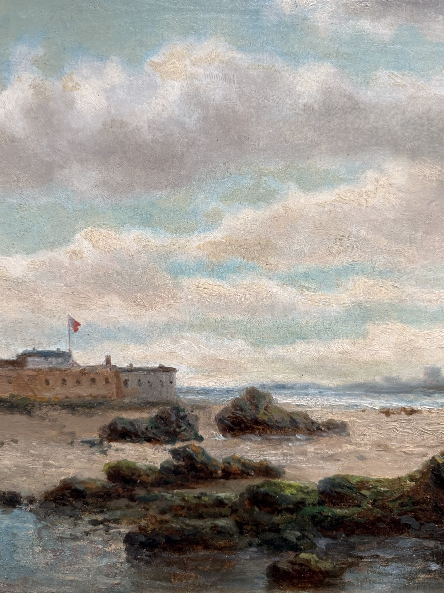 François-Étienne Musin (1820 – 1888) - « La plage de Saint-Hélier, Jersey »-photo-3