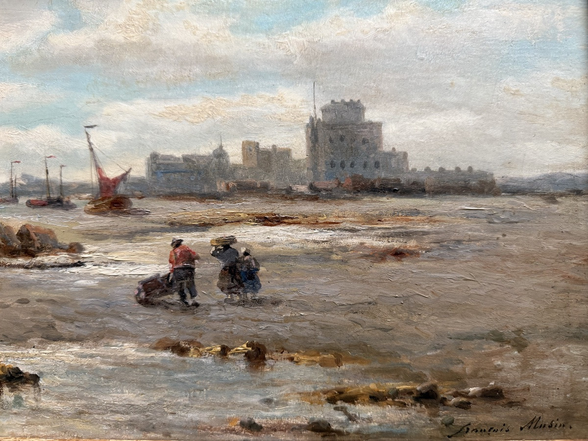 François-Étienne Musin (1820 – 1888) - « La plage de Saint-Hélier, Jersey »-photo-4
