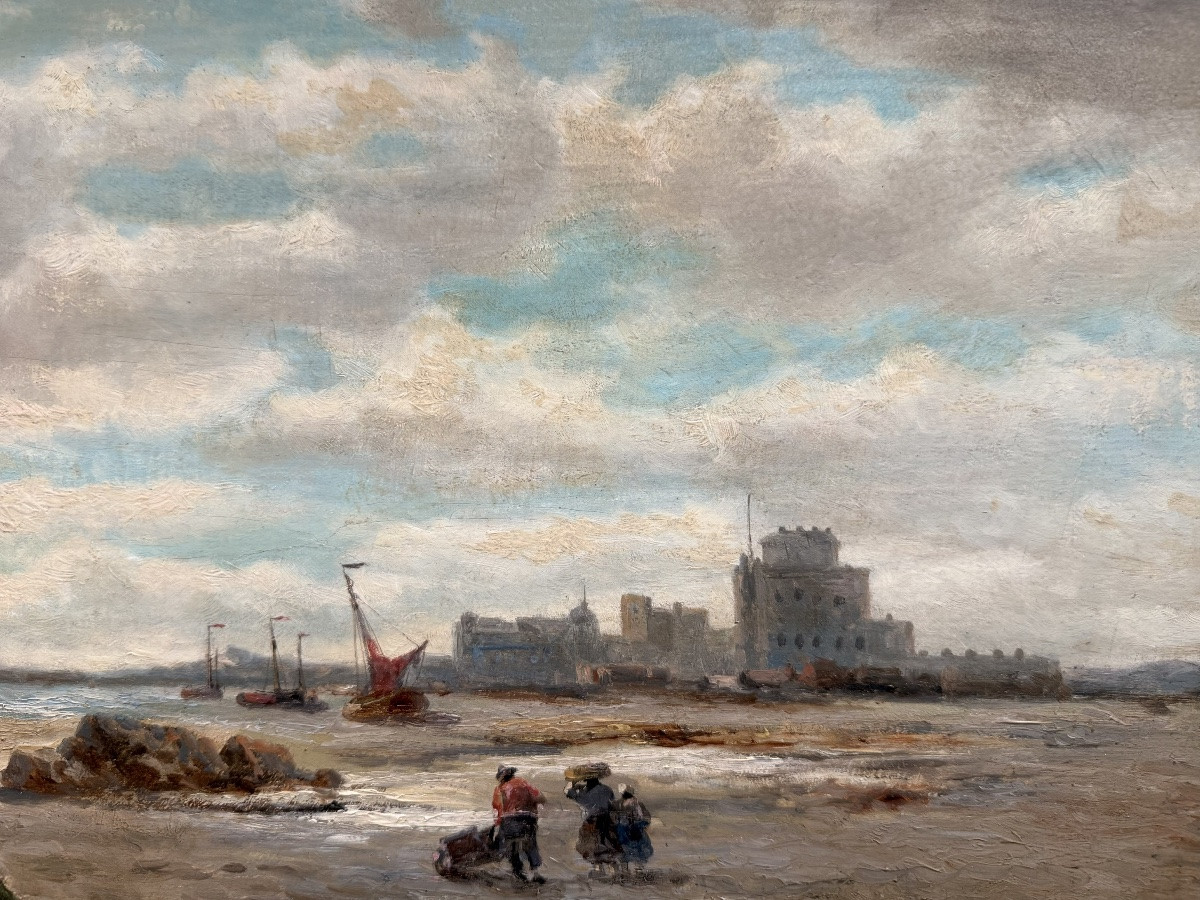 François-Étienne Musin (1820 – 1888) - « La plage de Saint-Hélier, Jersey »-photo-6