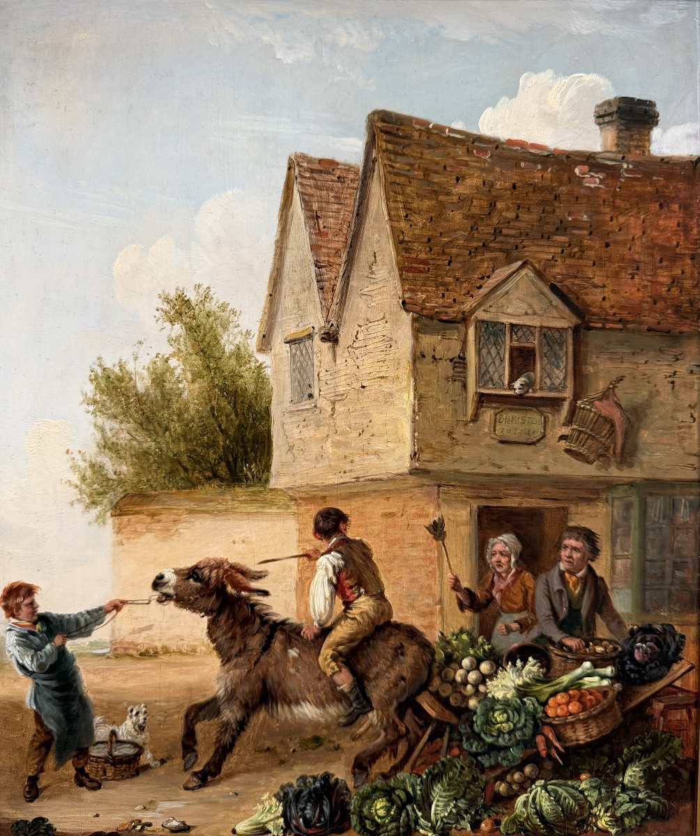 Edmund Bristow (1787 – Eton – 1876) Peintre anglais - ' L’Entêté '-photo-2
