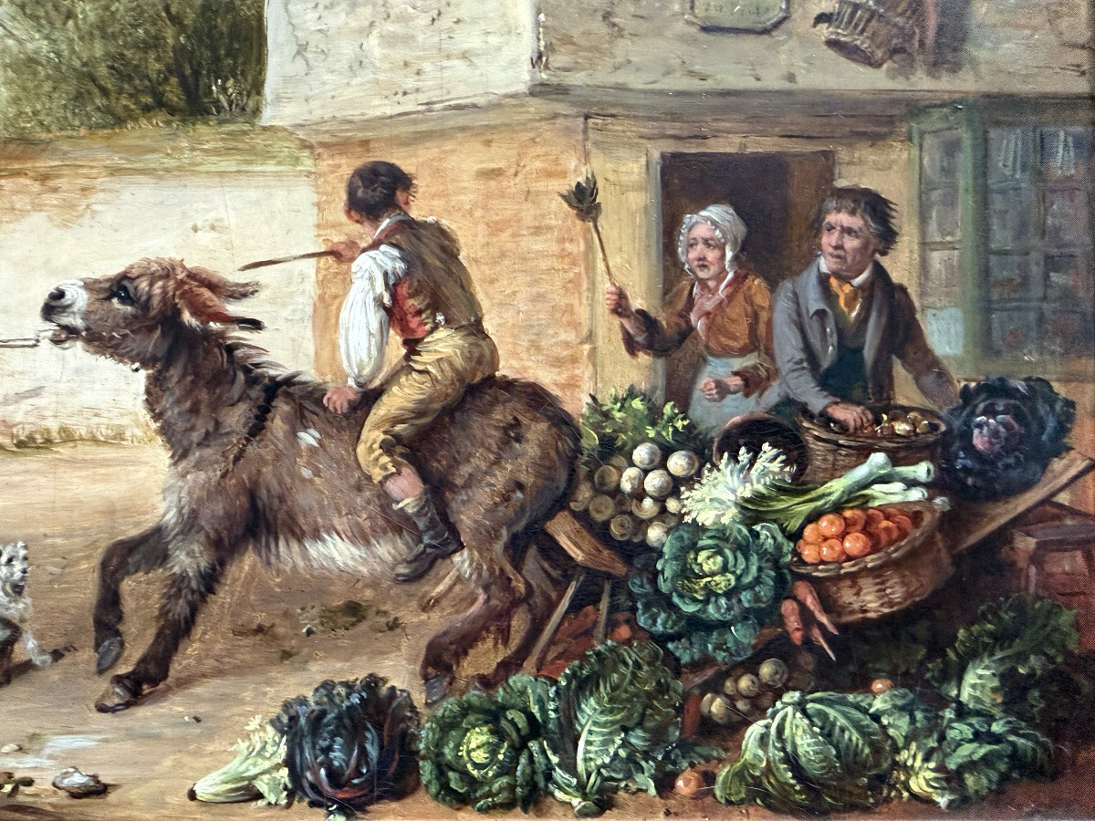 Edmund Bristow (1787 – Eton – 1876) Peintre anglais - ' L’Entêté '-photo-1