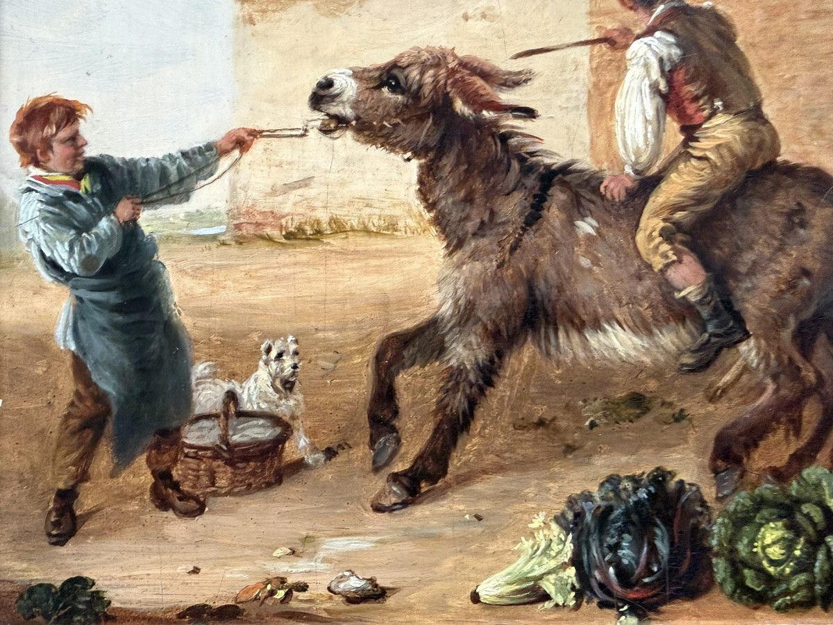 Edmund Bristow (1787 – Eton – 1876) Peintre anglais - ' L’Entêté '-photo-4