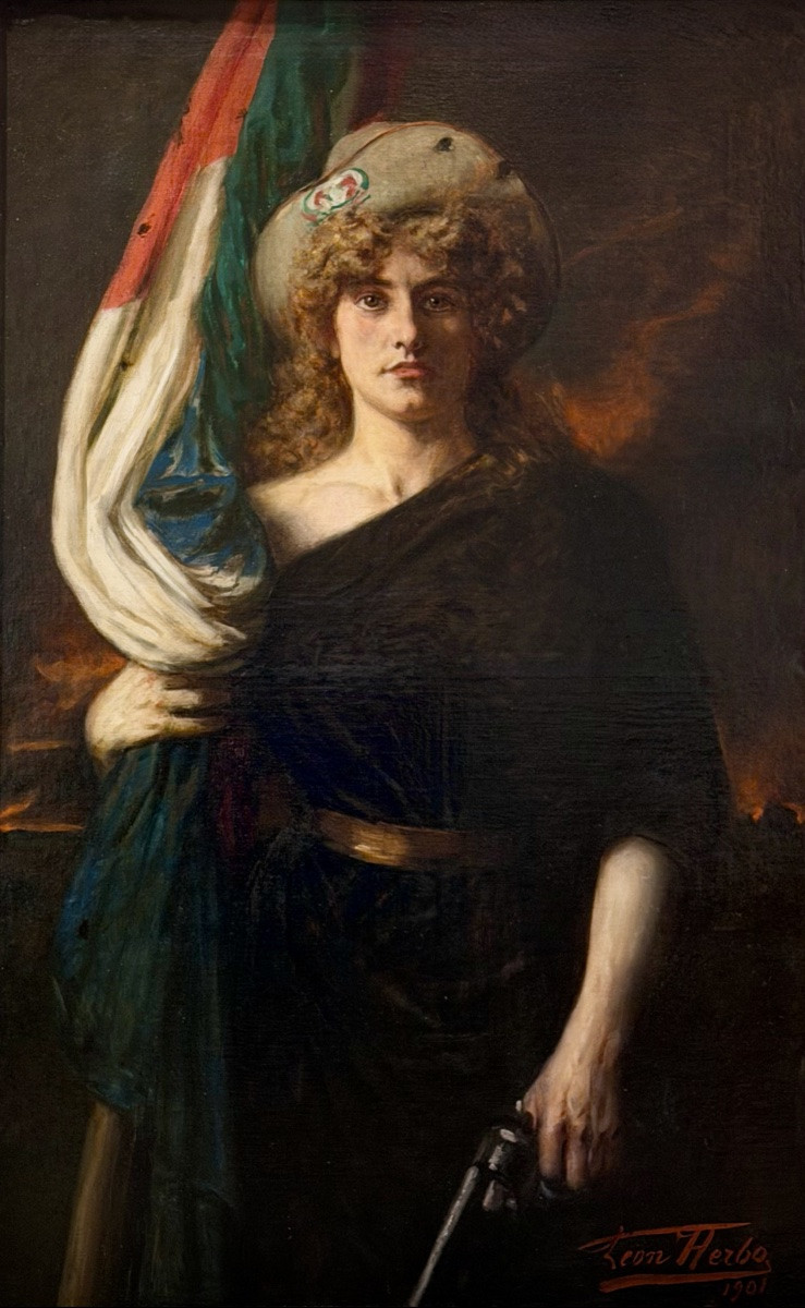 Léon Herbo (1850 - 1907) -  ' Liberty Of Italy – La Libertà D’italia '-photo-2