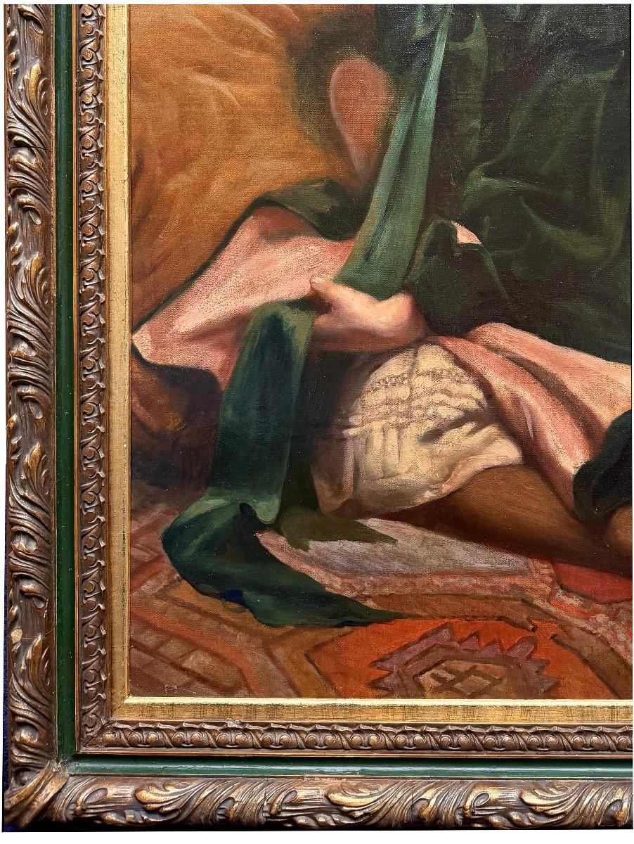 Servais Joseph Detilleux (1874 - 1940) - ' Portrait Of A Young Girl In Green Dress'-photo-2