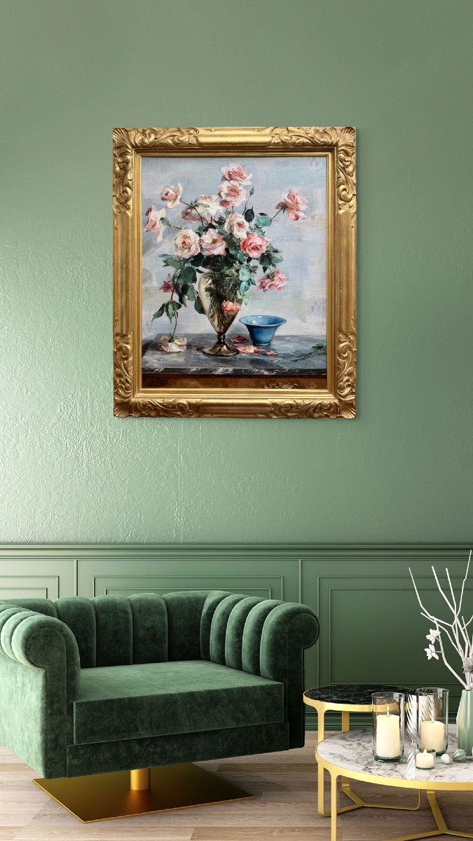 Angelina-marie-eugénie Drumaux (1881 - 1959) -  « Le Bouquet De Roses »-photo-8