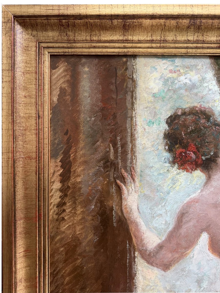 Emile Baes (1879 – 1953) -  ' Nu féminin à la fenêtre '-photo-3