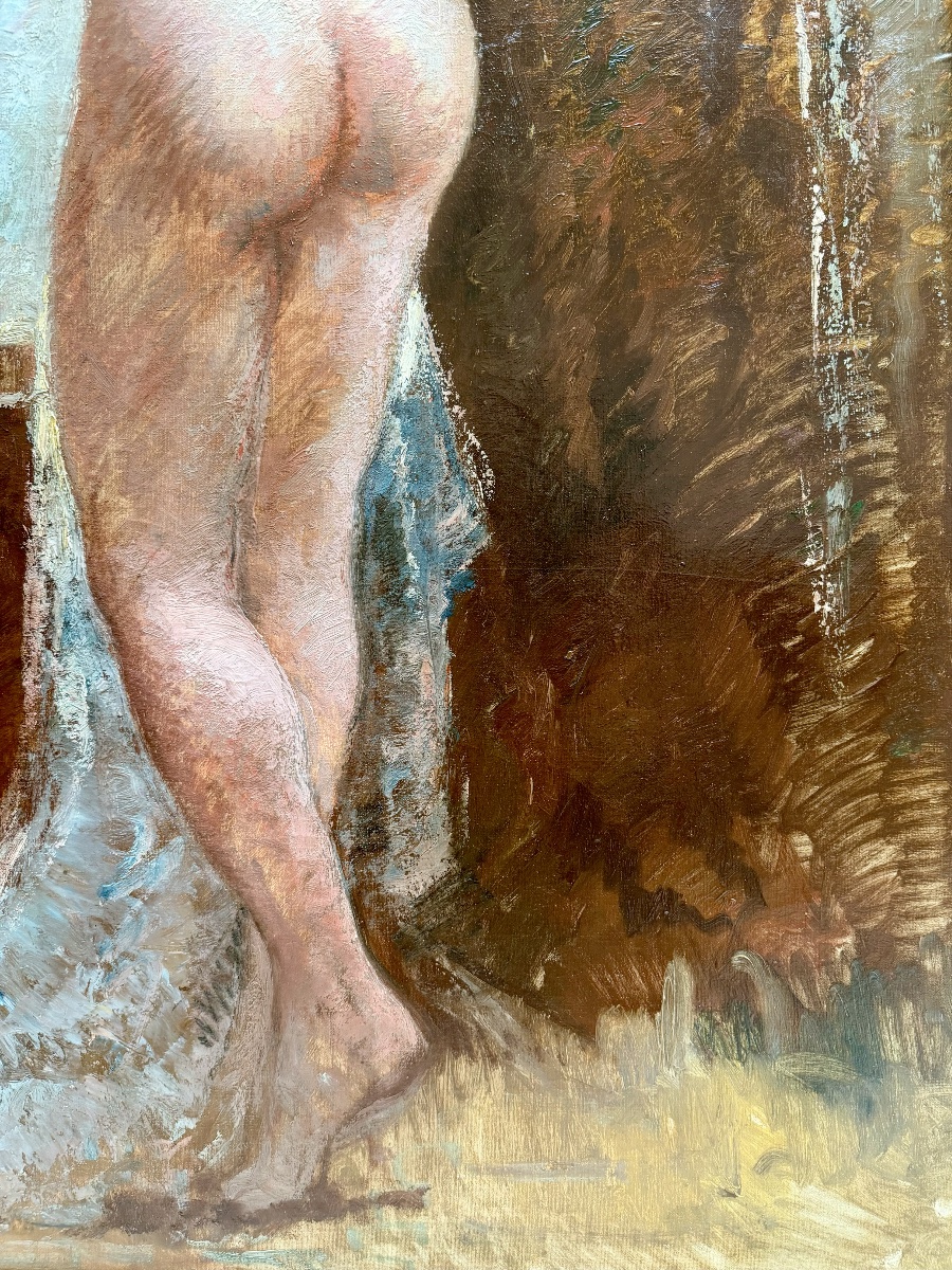 Emile Baes (1879 – 1953) -  ' Nu féminin à la fenêtre '-photo-3