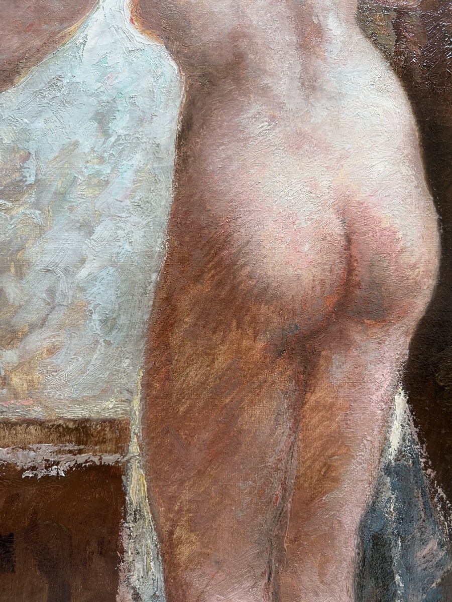 Emile Baes (1879 – 1953) -  ' Nu féminin à la fenêtre '-photo-4