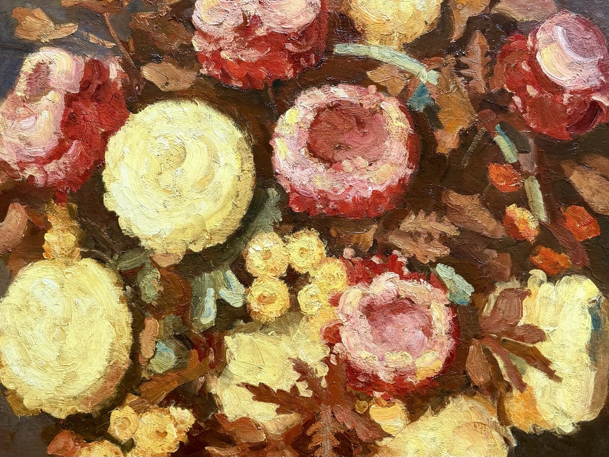 Kees Maks (1876 - Amsterdam - 1967) - ' Chrysanthemums In A Vase '-photo-3