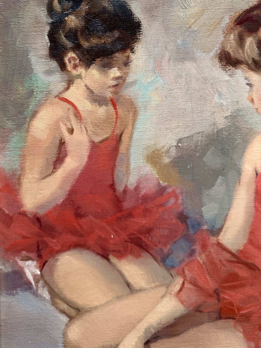 Jacques Eggermont (1918 – 1998) - ' Les Ballerines – Tutus Rouges '-photo-4