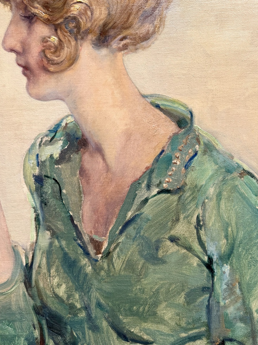 Charles Michel (Liège 1874 – 1967 Mexico) - « La Dame à la Perruche »-photo-5