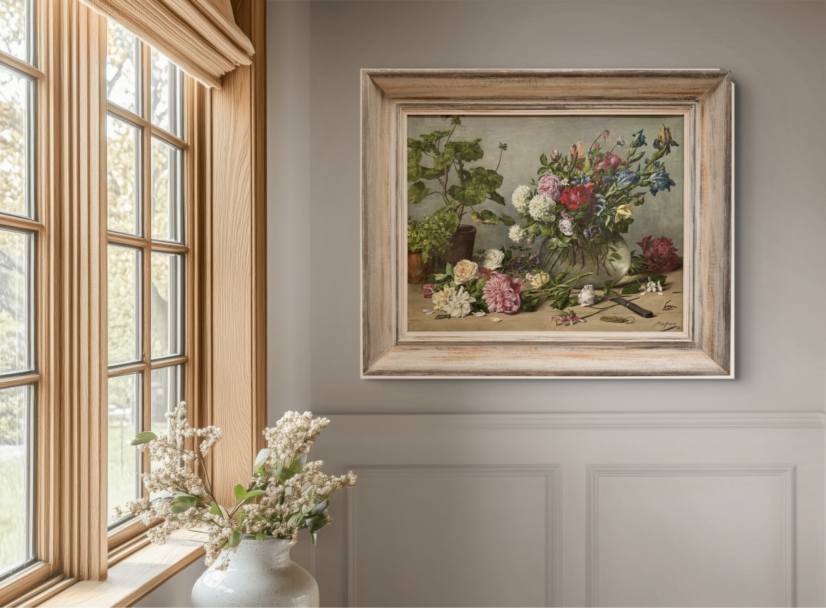 Fritz Hanno (1861 – Antwerp – 1921) - 'flower Arrangement'-photo-8