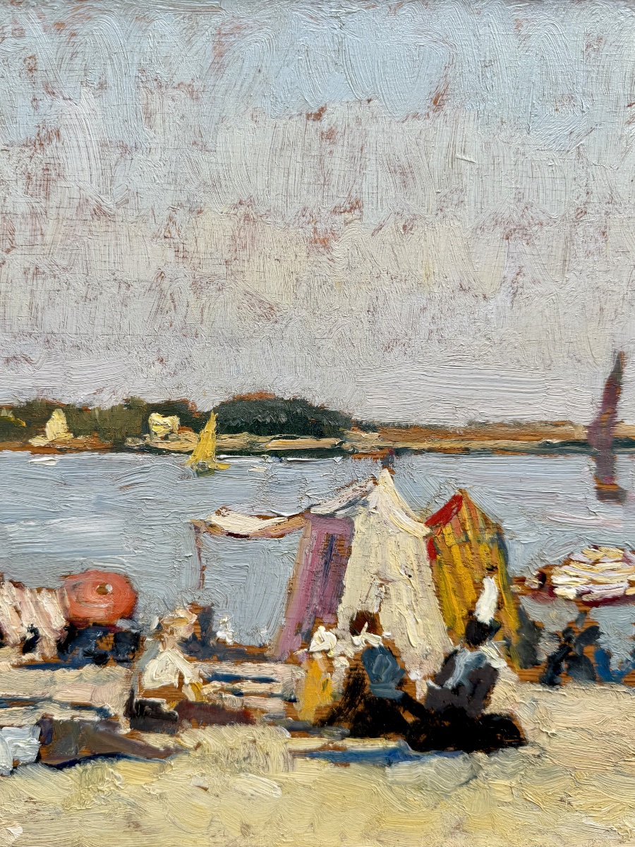 Frans Smeers (1873 – Bruxelles – 1960) - ' Plage de Bénodet, France, 1933 '-photo-4