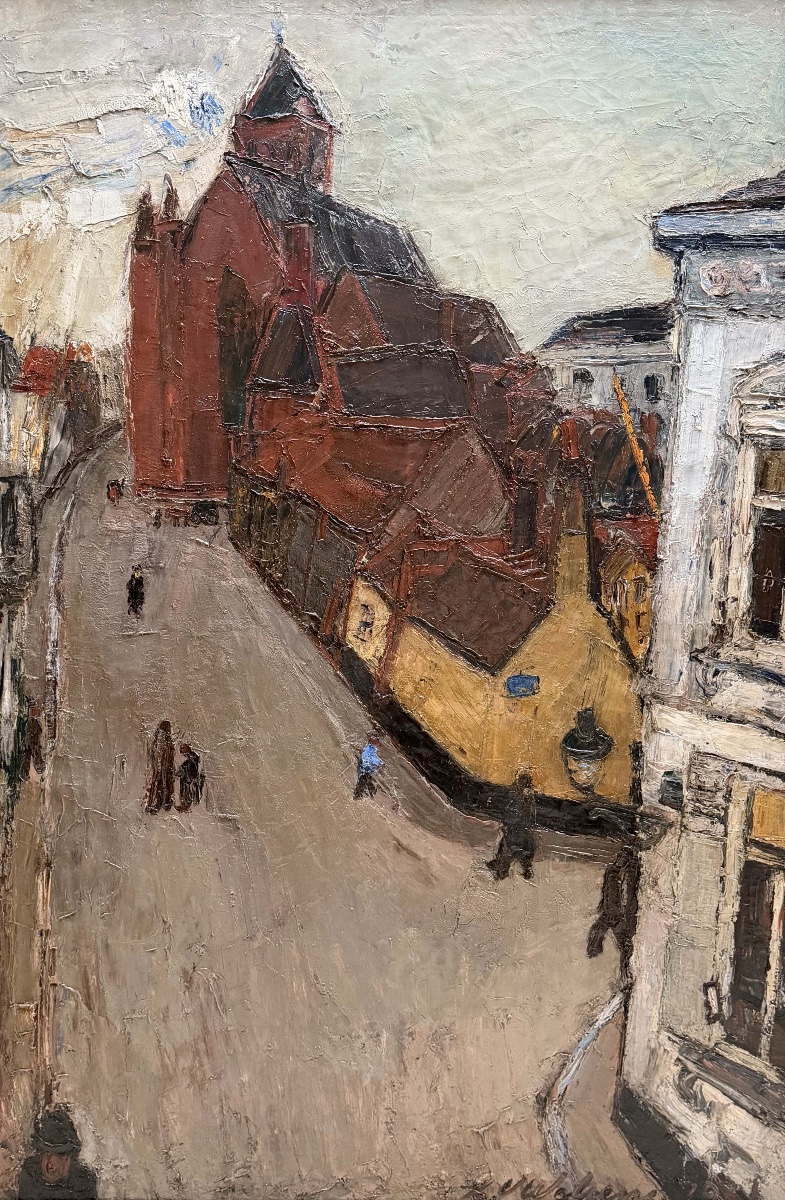 Henri Victor Wolvens (Bruxelles 1896 – 1977 Bruges) - « L’Église Saint-Jacques à Bruges, 1941 »-photo-2