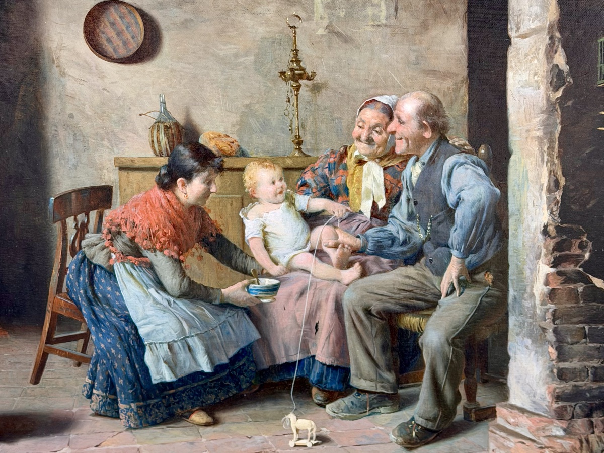 Pompeo Massani (1850 – Florence – 1920) - “three Generations”-photo-4