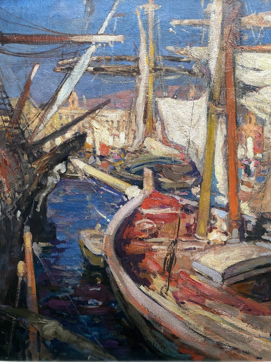 Fernand Allard L’olivier (1883–1933) – ' Harbor Scene – Port Of Palermo '-photo-3