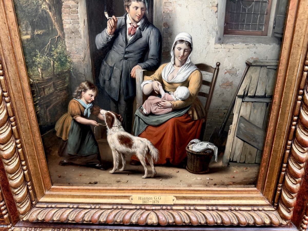 George Gillis Haanen (1807–1881) — 'the Young Family With Their Faithful Dog, 1853'-photo-5