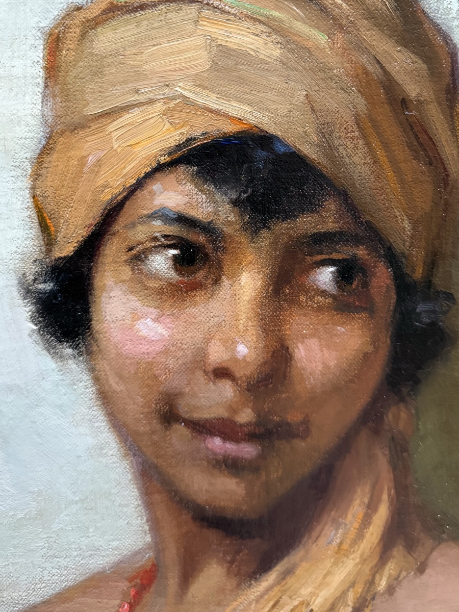 Marcel Hess (1873–1948) -  “ Oriental Girl In Turban ”-photo-4