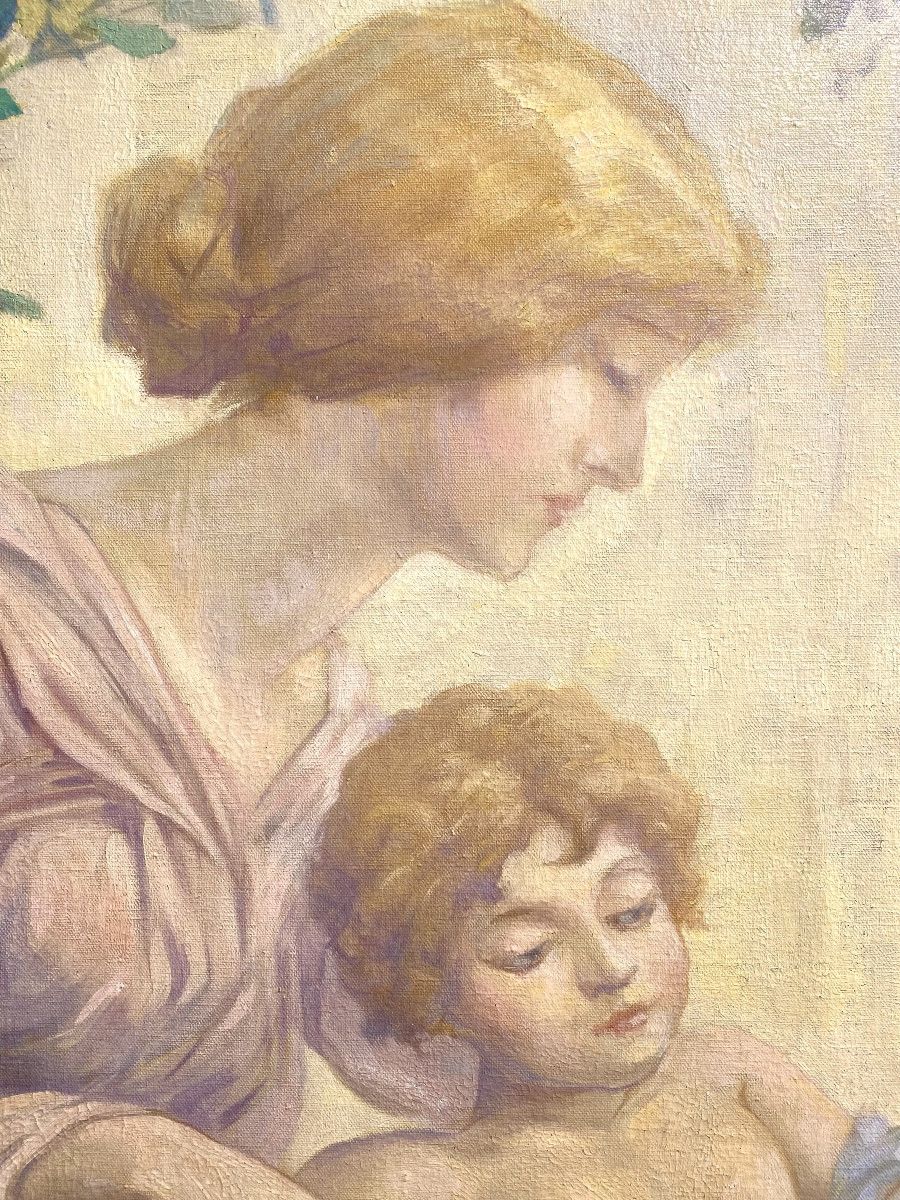 Nymphe Nourrissant Les Hirondelles, Attribuée à Richir Herman, Bruxelles (1866 - 1942)-photo-3