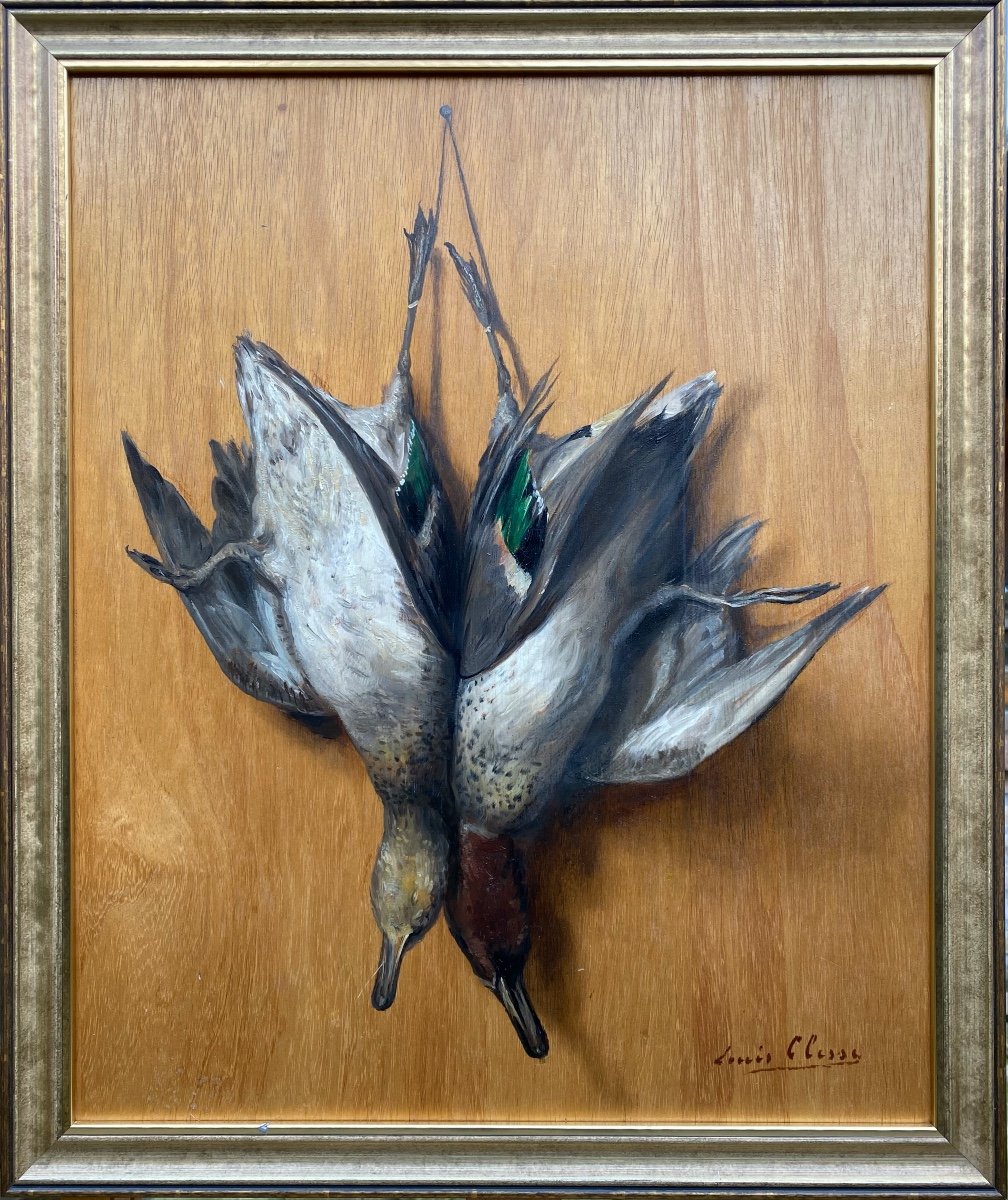 Trompe l'Oeil De Deux Ducks, Clesse Louis, Brussels 1889 - 1961, Peintre Belge-photo-2