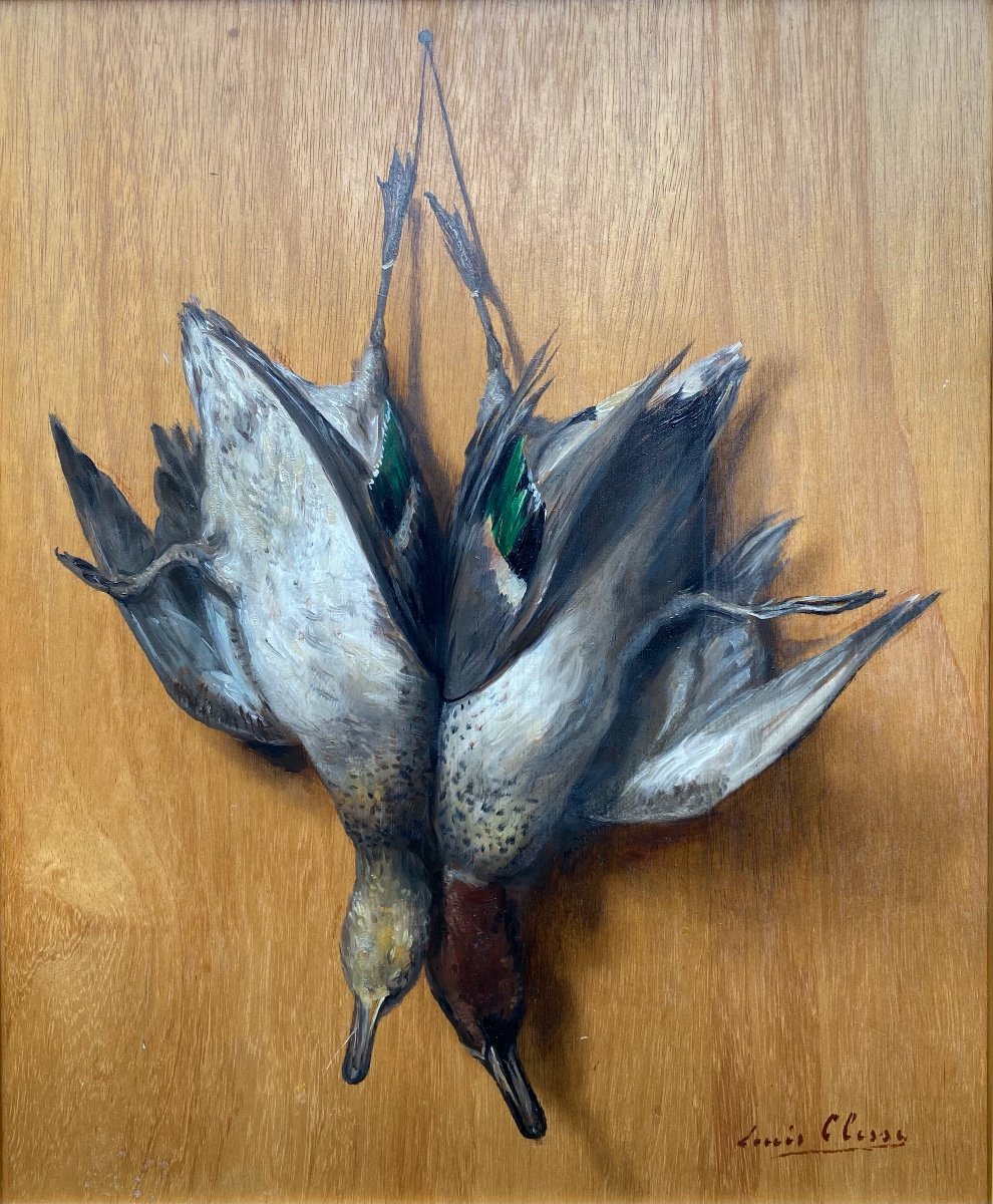 Trompe l'Oeil De Deux Ducks, Clesse Louis, Brussels 1889 - 1961, Peintre Belge