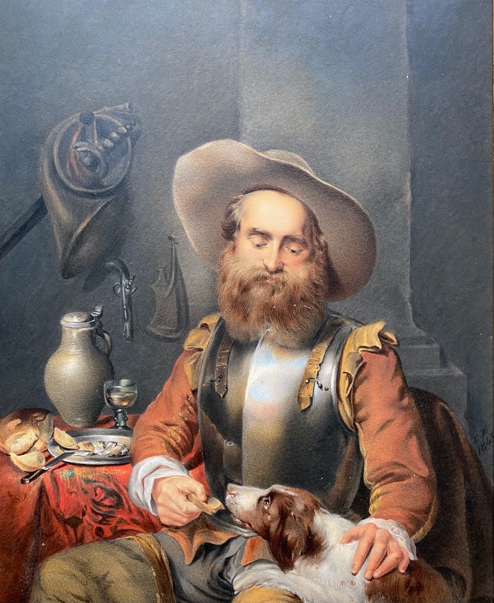 Carl Haag, Erlangen 1820 – 1915 Oberwesel A. Rhein, German Painter,  ' A Best Friend'-photo-2