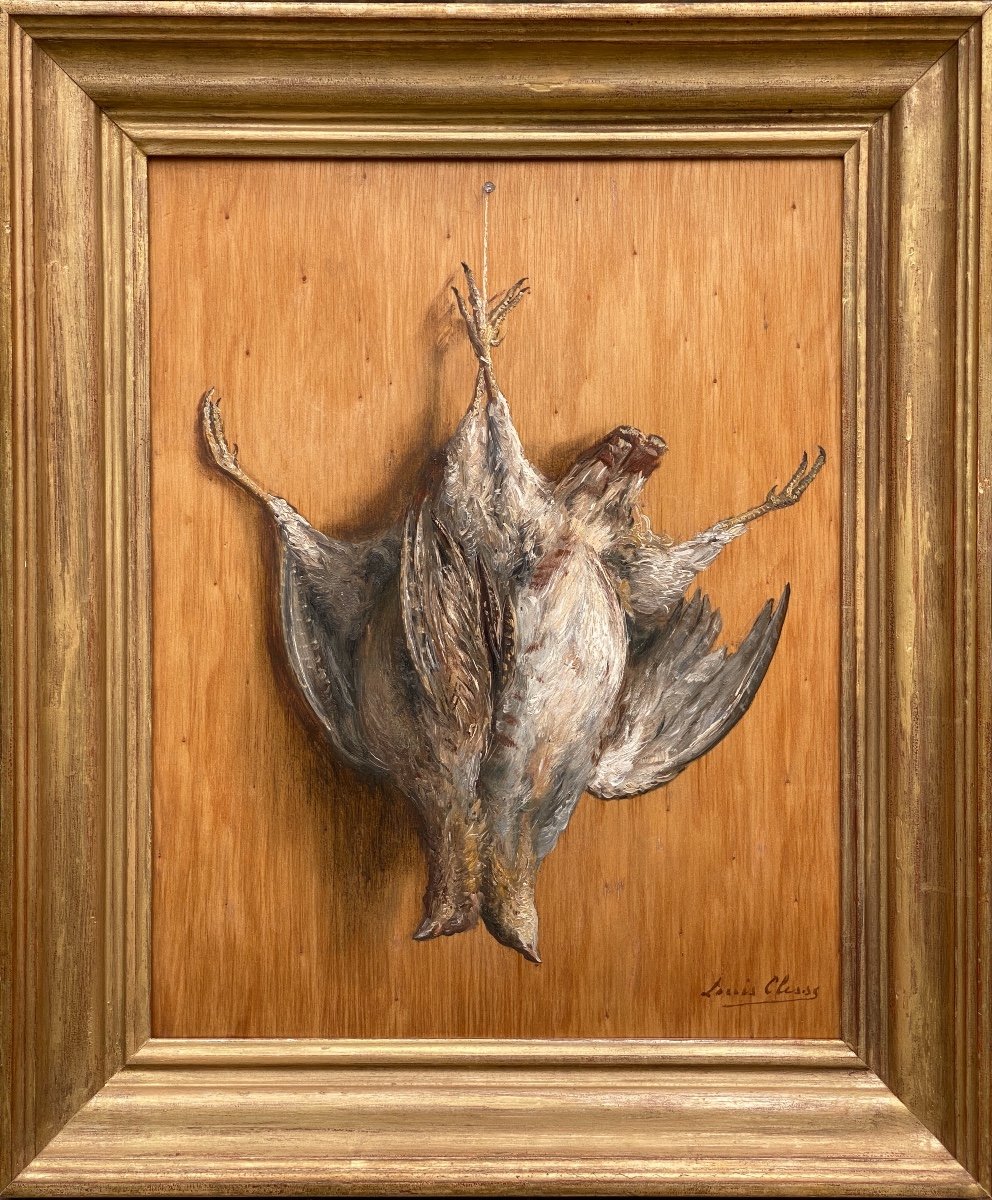 Trompe L’oeil With A Two Partridges, Clesse Louis, Brussels 1889 – 1961, Belgian Painter