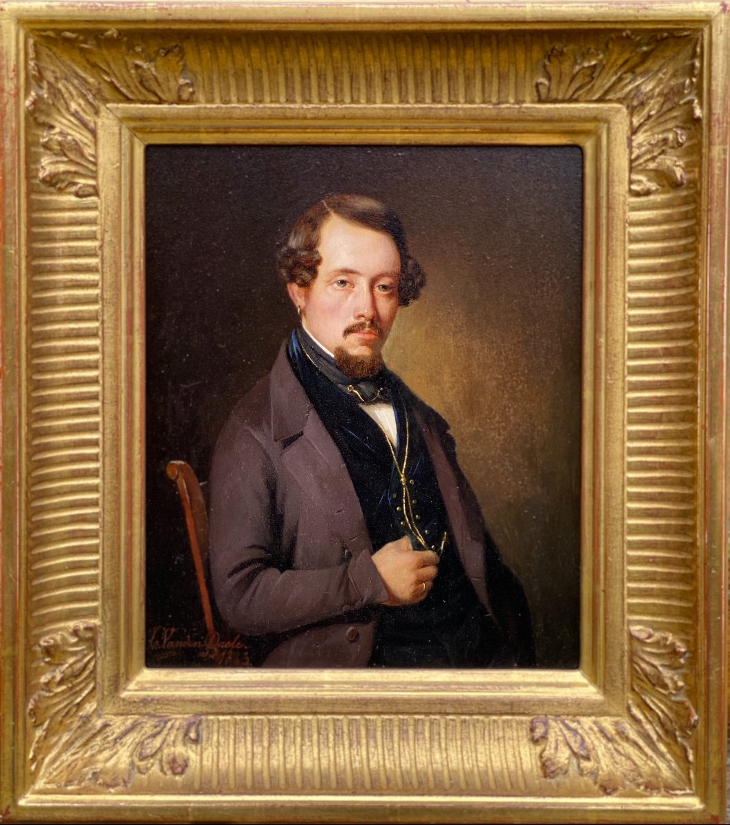 Portrait d'Un Gentleman,  Vandendaele Casimir, Deinze 1818 - 1880 Gand, Peintre Belge