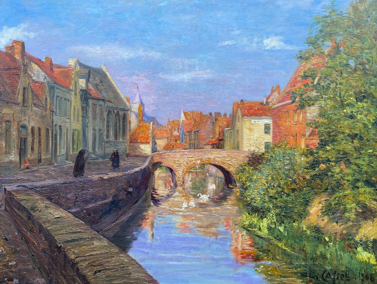 Vue De Bruges, Cassel Leon, Lille 1873 - 1937 Paris, Peintre Français