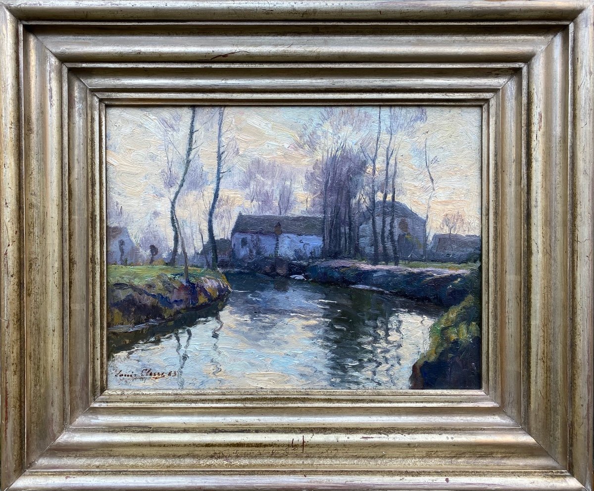 Paysage de rivière, Clesse Louis, Bruxelles 1889 - 1961, Peintre Belge