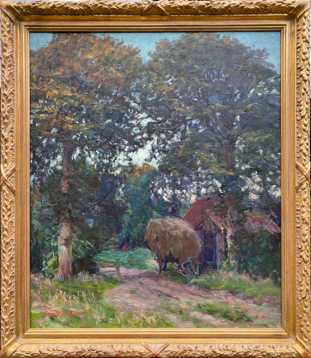 A Little Farmhouse, De Sloovere Georges, Bruges 1873 – 1970, Belgian Painter, Bruges School