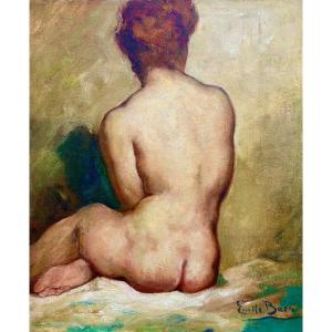 Emile Baes, Bruxelles 1879 - 1953 Paris, Peintre Belge, Nu Féminin, Huile sur toile