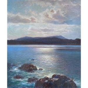 Franz Müller - Grossen, Mönchengladbach 1871 - 1946 Lausanne, Peintre Allemand, Vue Sur La Mer