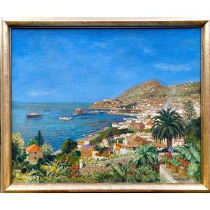 Alfred Kunze, Chemnitz 1866 - 1943, Peintre Allemand, Vue De Funchal - Madère, Portugal