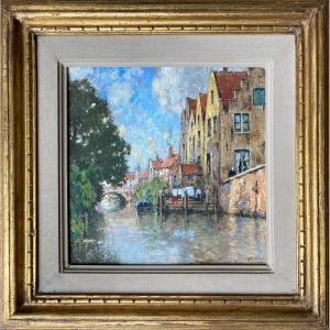 Henri Cassiers, Antwerp 1858 - 1944 Ixelles, Belgian Painter, 'view Of Bruges'