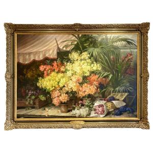 Jean Capeinick ( Gand 1838 – 1890 Bruxelles ) - ' Un étalage de fleurs – At the Floris '