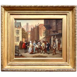 Gustaaf Antoon François Heyligers (1828 – 1897) -  " Vue de Bruges – Le Beffroi "