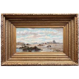 François-Étienne Musin (1820 – 1888) - « La plage de Saint-Hélier, Jersey »